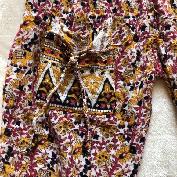 OSFM Floral Elephant Print Lightweight Wide Leg Harem Pants - Picture 7 of 9